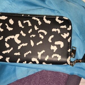 a new day Black and White Animal Print Wristlet Clutch